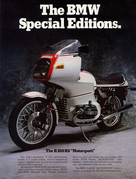 BMW R100RS Motorsport Special Edition (1978)